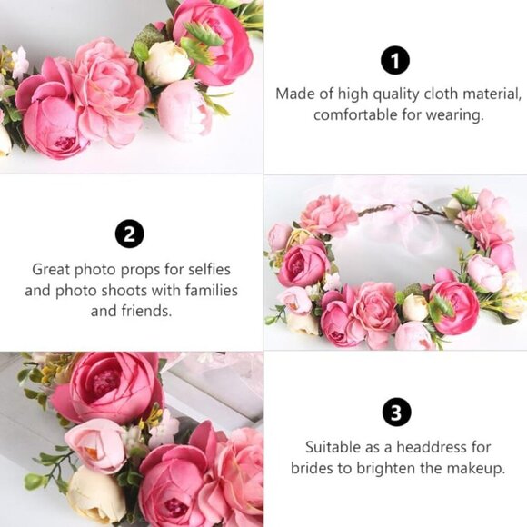 Floral Cloth Headband Bridal Hair Accessories Wedding Party Photo Prop main image 8